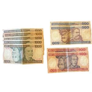 Paper Money Bank Notes Central do Brazil Bank 100, 500 & 1000 Cruzeiros Lot
